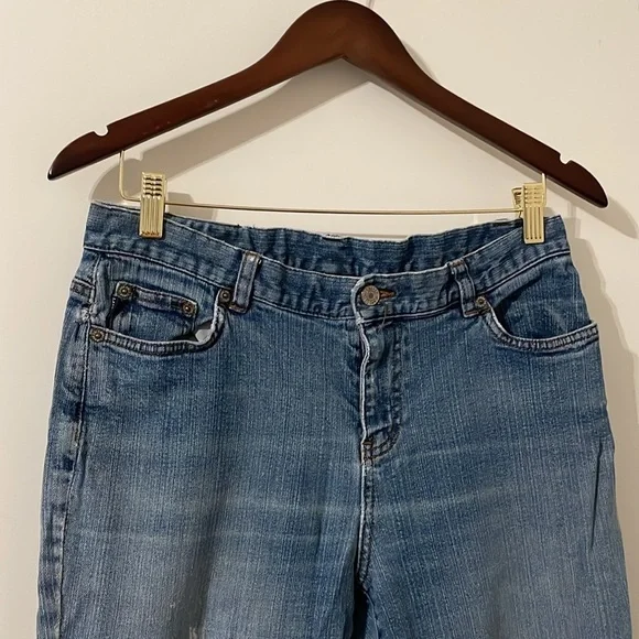 Lauren Jeans Co. Ralph Lauren Blue Wide Leg Jeans Size 10P - Picture 9 of 13